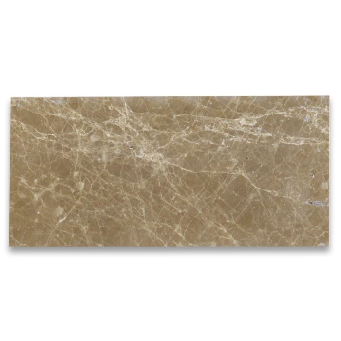Emperador Light Brown Marble 6x12 Subway Tile Polished - Marble Online