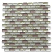 Pink Light Yellow and Beige Glass Brick Mosaic Tile