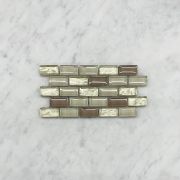 (Sample) Pink Light Yellow and Beige Glass Brick Mosaic Tile