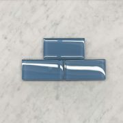 (Sample) Country Blue 2x4 Subway Glass Mosaic Tile