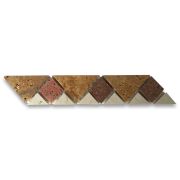 Chloe Gold 1.6x7.9 Marble Mosaic Border Listello Tile Polished