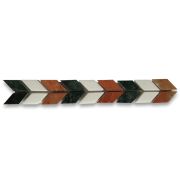 Arrow Rojo 1.2x8.3 Marble Mosaic Border Listello Tile Polished