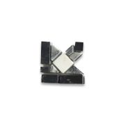 Classic White Jade 2x2 Marble Mosaic Border Corner Tile Polished