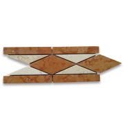 Classic Rossa 3x7.9 Marble Mosaic Border Listello Tile Polished