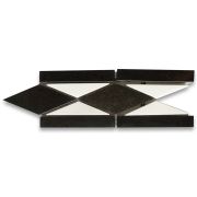 Classic Nero 3x7.9 Marble Mosaic Border Listello Tile Polished