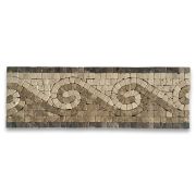 Surf Emperador 4x12 Marble Mosaic Border Listello Tile Tumbled