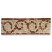 Vine Rojo 4x12 Marble Mosaic Border Listello Tile Polished