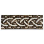 Braid White Jade 4x12 Marble Mosaic Border Listello Tile Polished