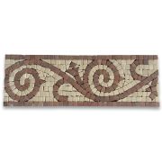 Garden Rojo 4x12 Marble Mosaic Border Listello Tile Tumbled