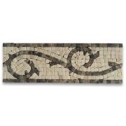 Vine Emperador 4x12 Marble Mosaic Border Listello Tile Tumbled