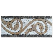 Garden Gold 4x9.8 Marble Mosaic Border Listello Tile Tumbled