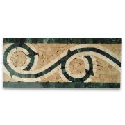 Vine Dark Green 5.1x12 Marble Mosaic Border Listello Tile Polished