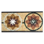 Peony Rojo Gold 7.9x15.7 Marble Mosaic Border Listello Tile Polished
