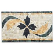 Clover Nero 7.9x13 Marble Mosaic Border Listello Tile Polished