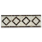 Diamond White 4.3x14.2 Marble Mosaic Border Listello Tile Polished