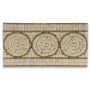 Circle Beige 5.5x10.6 Marble Mosaic Border Listello Tile Tumbled