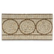 Circle Beige 5.5x10.6 Marble Mosaic Border Listello Tile Tumbled