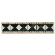 Tahitian Green 4x10 Marble Mosaic Border Listello Tile Polished