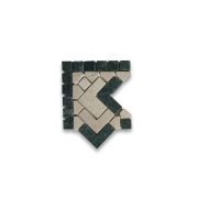 Arrow Green 4x4 Marble Mosaic Border Corner Tile Polished