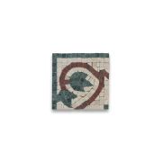 Floral Rojo 4.7x4.7 Marble Mosaic Border Corner Tile Polished Tumbled