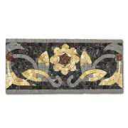 Wintersweet Gold 5.5x12 Marble Mosaic Border Listello Tile Tumbled