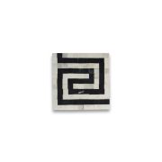 Greek Key White 4.3x4.3 Marble Mosaic Border Corner Tile Polished