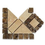 Venice Emperador 4x4 Marble Mosaic Border Corner Tile Polished