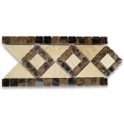 Venice Emperador 4x7.5 Marble Mosaic Border Listello Tile Polished