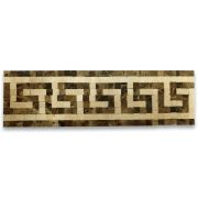 Greek Key Emperador 3.5x11.8 Marble Mosaic Border Listello Tile Polished