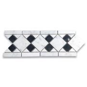 Venice Monochrome 4x11.1 Marble Mosaic Border Listello Tile Polished