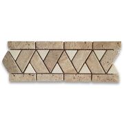 Piza Tan 4.1x11.3 Marble Mosaic Border Listello Tile Tumbled