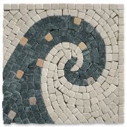 Wave Sea 5.9x5.9 Marble Mosaic Border Corner Tile Polished