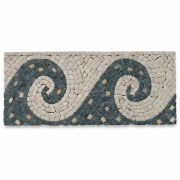 Wave Sea 5.9x13.8 Marble Mosaic Border Listello Tile Polished