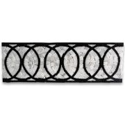 Eternal Rings Carrara White Nero Marquina Black 4x12 Marble Mosaic Border Listello Tile Polished