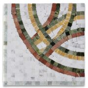 Rainbow Colorful 7.9x7.9 Marble Mosaic Border Corner Tile Polished