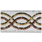 Rainbow Colorful 7.9x15 Marble Mosaic Border Listello Tile Polished