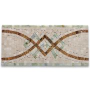 Lovelink Mint 6.3x13.4 Marble Mosaic Border Listello Tile Polished