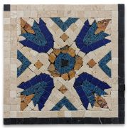 Royal Sapphire 7.1x7.1 Marble Mosaic Border Corner Tile Polished