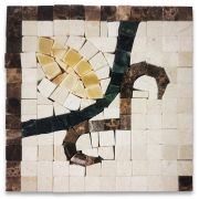 Bougainvillea Gold 4.7x4.7 Marble Mosaic Border Corner Tile Polished