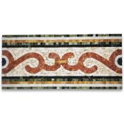 Coral Seagrass 8.3x17.7 Marble Mosaic Border Listello Tile Polished