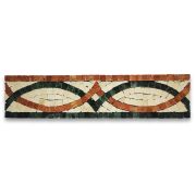 Asterales Red 2.8x11.8 Marble Mosaic Border Listello Tile Polished