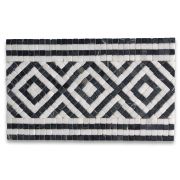 Guitam Black White 7.1x11.7 Marble Mosaic Border Listello Tile Tumbled