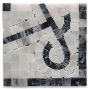 Stretch Bardiglio 4x4 Marble Mosaic Border Corner Tile Honed