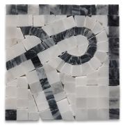 Stretch Bardiglio 4x4 Marble Mosaic Border Corner Tile Polished