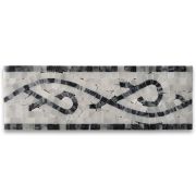 Stretch Bardiglio 4x12 Marble Mosaic Border Listello Tile Honed