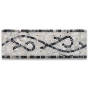 Stretch Bardiglio 4x12 Marble Mosaic Border Listello Tile Polished