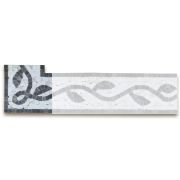 Whirlwind Leaf Carrara Bardiglio 4x4 Marble Mosaic Border Corner Tile Polished