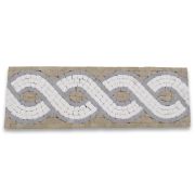 Wave 4x12 Marble Mosaic Border Listello Tile Tumbled