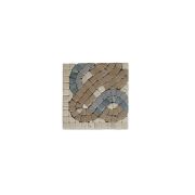 Triple Rope Verde 4x4 Marble Mosaic Border Corner Tile Tumbled