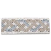 Triple Rope Verde 4x12 Marble Mosaic Border Tumbled